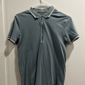 Men's Armani Exchange Blue/Greenish Polo Zip Up Shirt